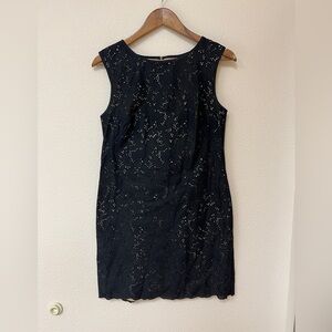 Ann Taylor Black Mini Dress with Subtle Sparkle